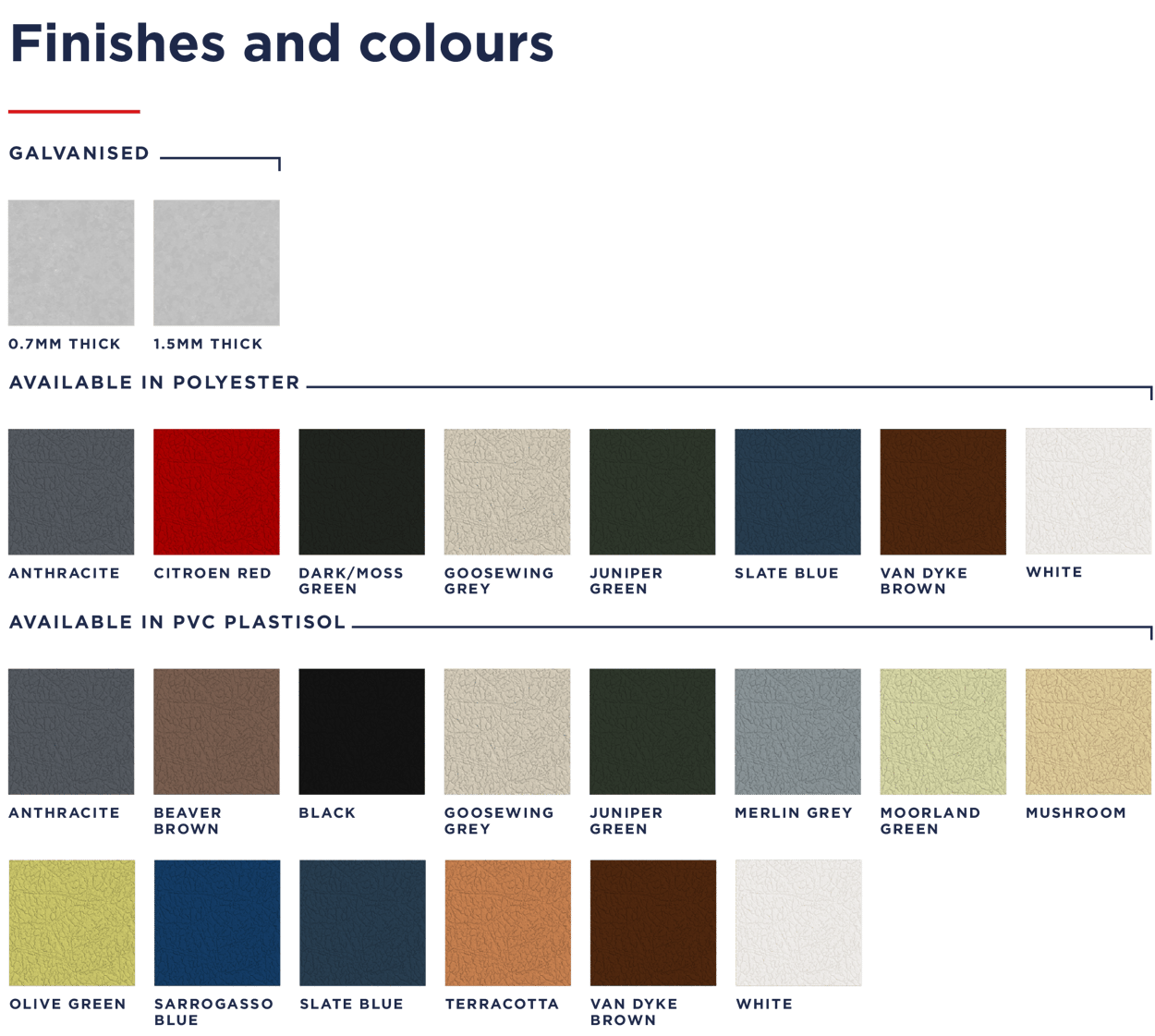 Finishes and colours flashings-3